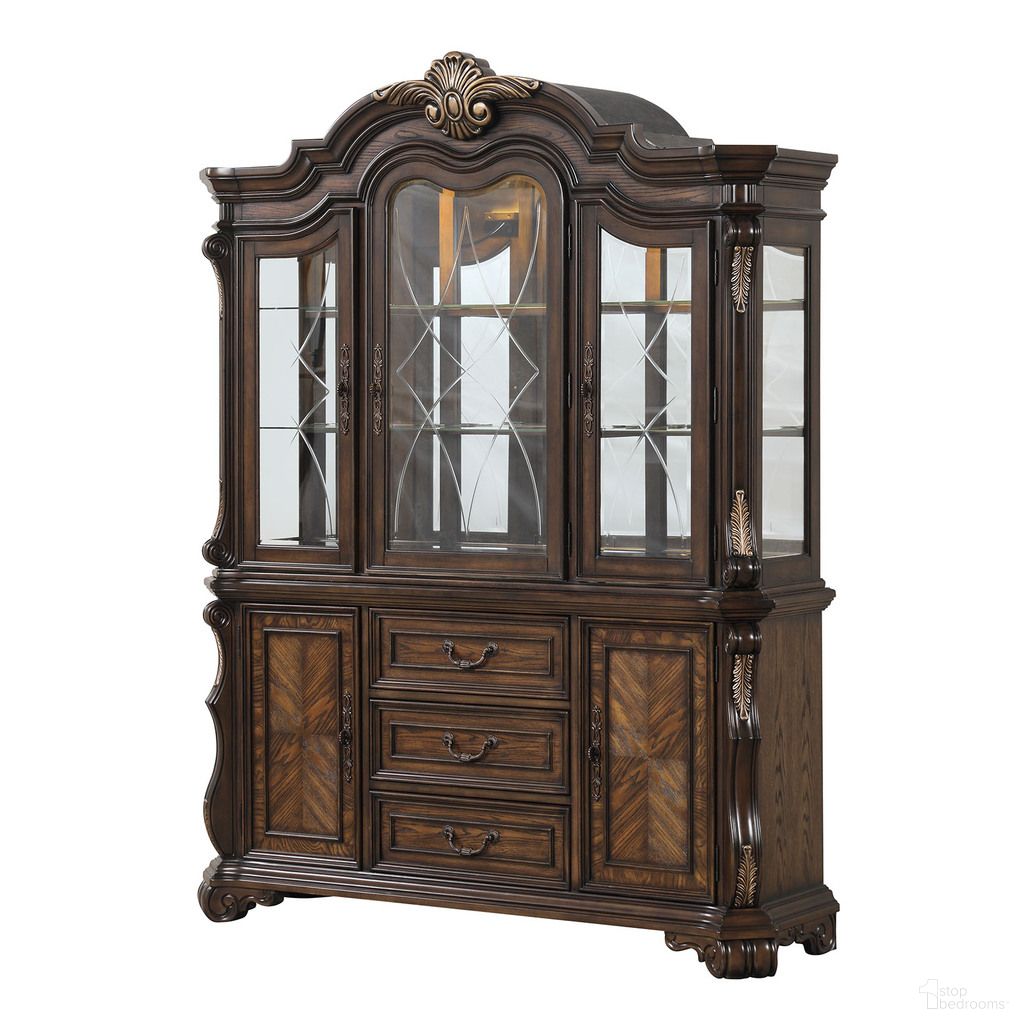 The appearance of Leovanni Hutch And Buffet In Dark Brown designed by Furniture of America in the traditional interior design. This dark brown piece of furniture was selected by 1StopBedrooms from Leovanni Collection to add a touch of cosiness and style into your home. Sku: FM31003DB-B;FM31003DB-H. Material: Solid Rubberwood.