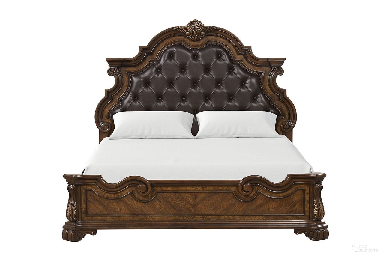 The appearance of Leovanni Queen Upholstered Bed In Dark Brown designed by Furniture of America in the traditional interior design. This dark brown piece of furniture was selected by 1StopBedrooms from Leovanni Collection to add a touch of cosiness and style into your home. Sku: FM70003DB-Q-FB;FM70003DB-Q-HB-F;FM70003DB-R. Bed Size: Queen. Material: Hardwood. Bed Type: Upholstered Bed.