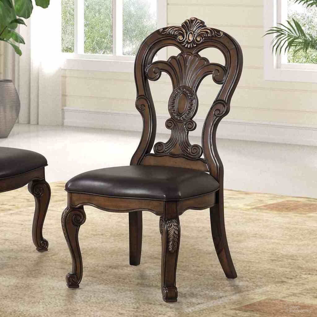 The appearance of Leovanni Side Chair Set of 2 In Dark Brown designed by Furniture of America in the traditional interior design. This dark brown piece of furniture  was selected by 1StopBedrooms from Leovanni Collection to add a touch of cosiness and style into your home. Sku: FM31003DB-SC-2PK. Material: Solid Rubberwood. Chair Type: Side Chair.
