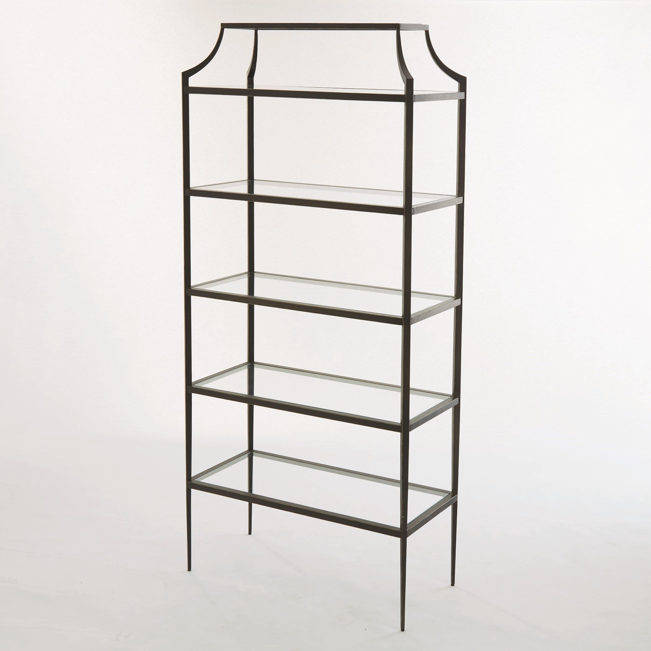 The appearance of Lescot Etagere In Black designed by Global Views in the modern / contemporary interior design. This black piece of furniture was selected by 1StopBedrooms from Lescot Collection to add a touch of cosiness and style into your home. Sku: 992778. Material: Iron.