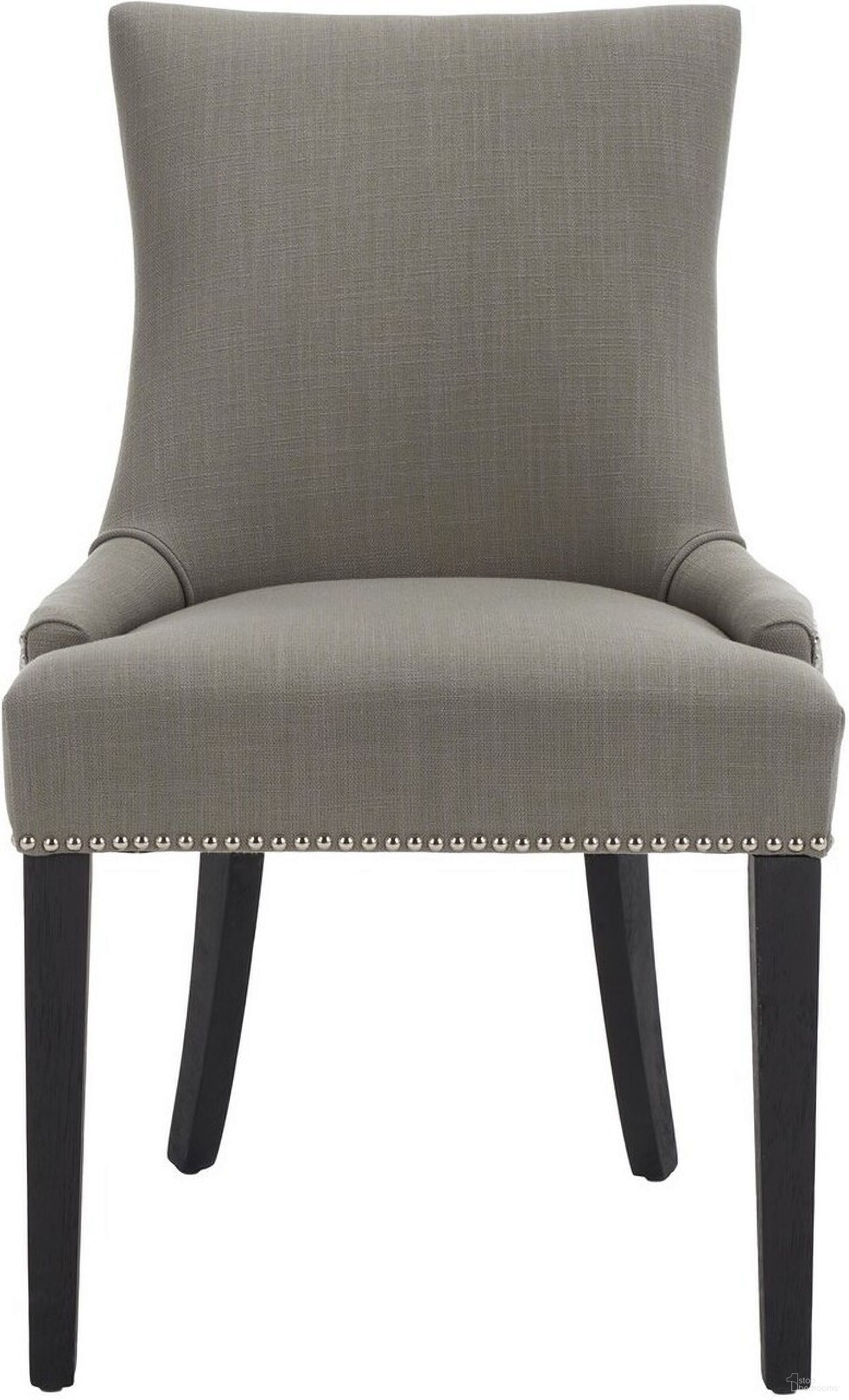 The appearance of Lester Granite Dining Chair with Silver Nailhead Detail Set of 2 designed by Safavieh in the transitional interior design. This taupe piece of furniture  was selected by 1StopBedrooms from Lester Collection to add a touch of cosiness and style into your home. Sku: MCR4709C-SET2. Material: Stainless Steel. Chair Type: Side Chair.