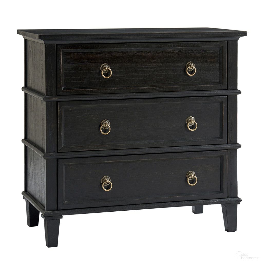 Lev 3-Drawer Nightstand In Charcoal