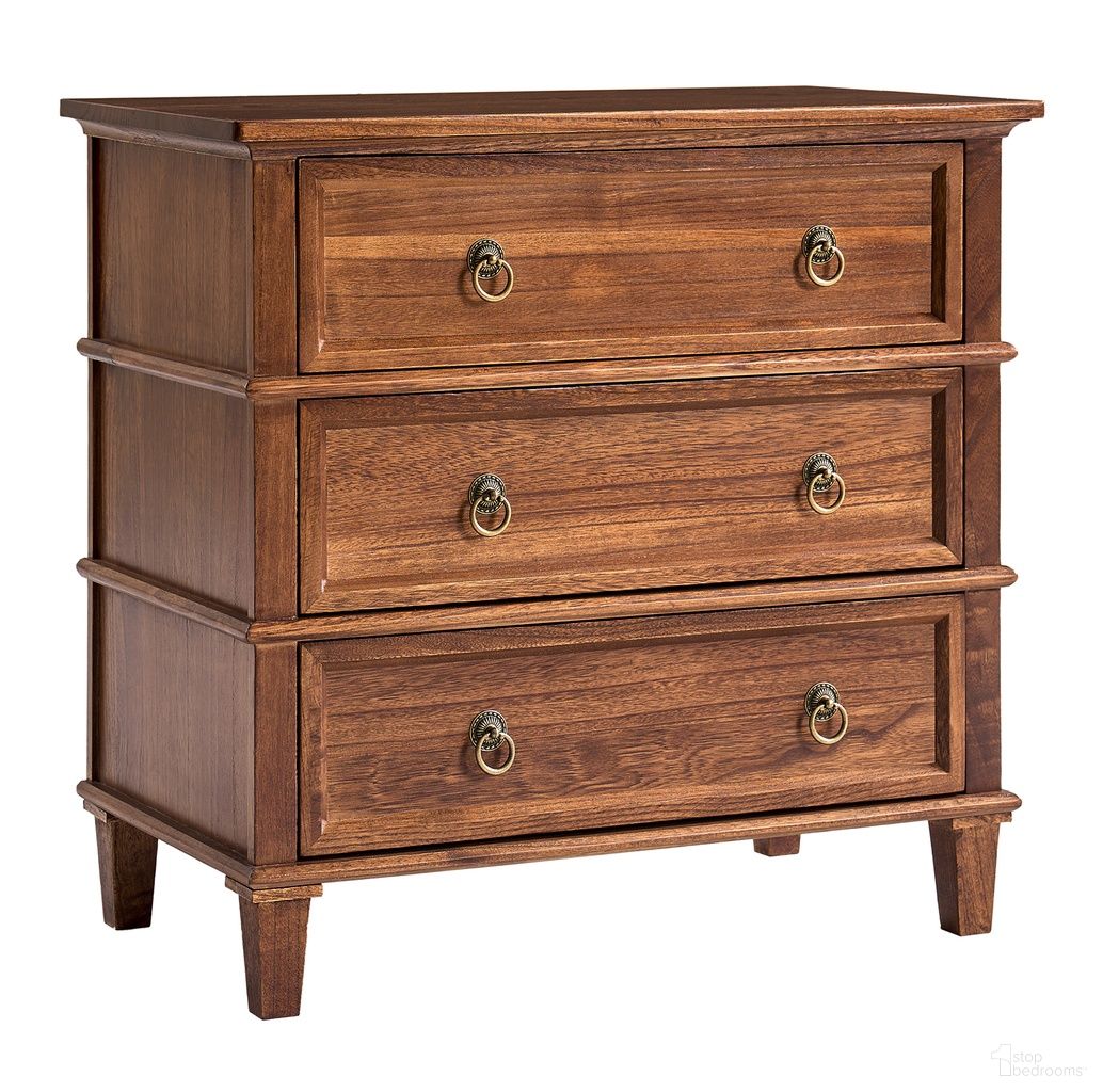 The appearance of Lev 3-Drawer Nightstand In Cherry designed by Karat Home in the modern / contemporary interior design. This cherry piece of furniture was selected by 1StopBedrooms from Lev Collection to add a touch of cosiness and style into your home. Sku: NSCL1394-CHE. Material: Solid Wood.