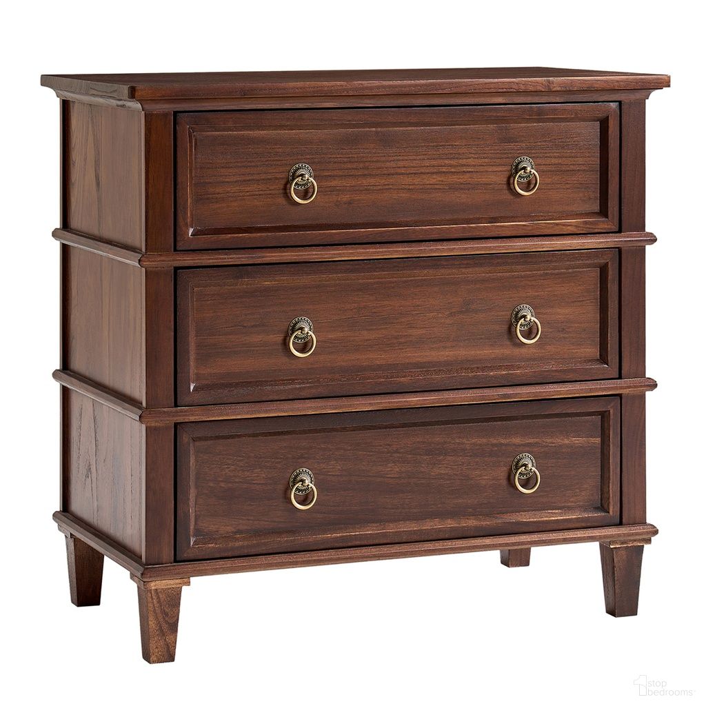 The appearance of Lev 3-Drawer Nightstand In Walnut designed by Karat Home in the modern / contemporary interior design. This walnut piece of furniture was selected by 1StopBedrooms from Lev Collection to add a touch of cosiness and style into your home. Sku: NSCL1394-WAL. Material: Solid Wood.