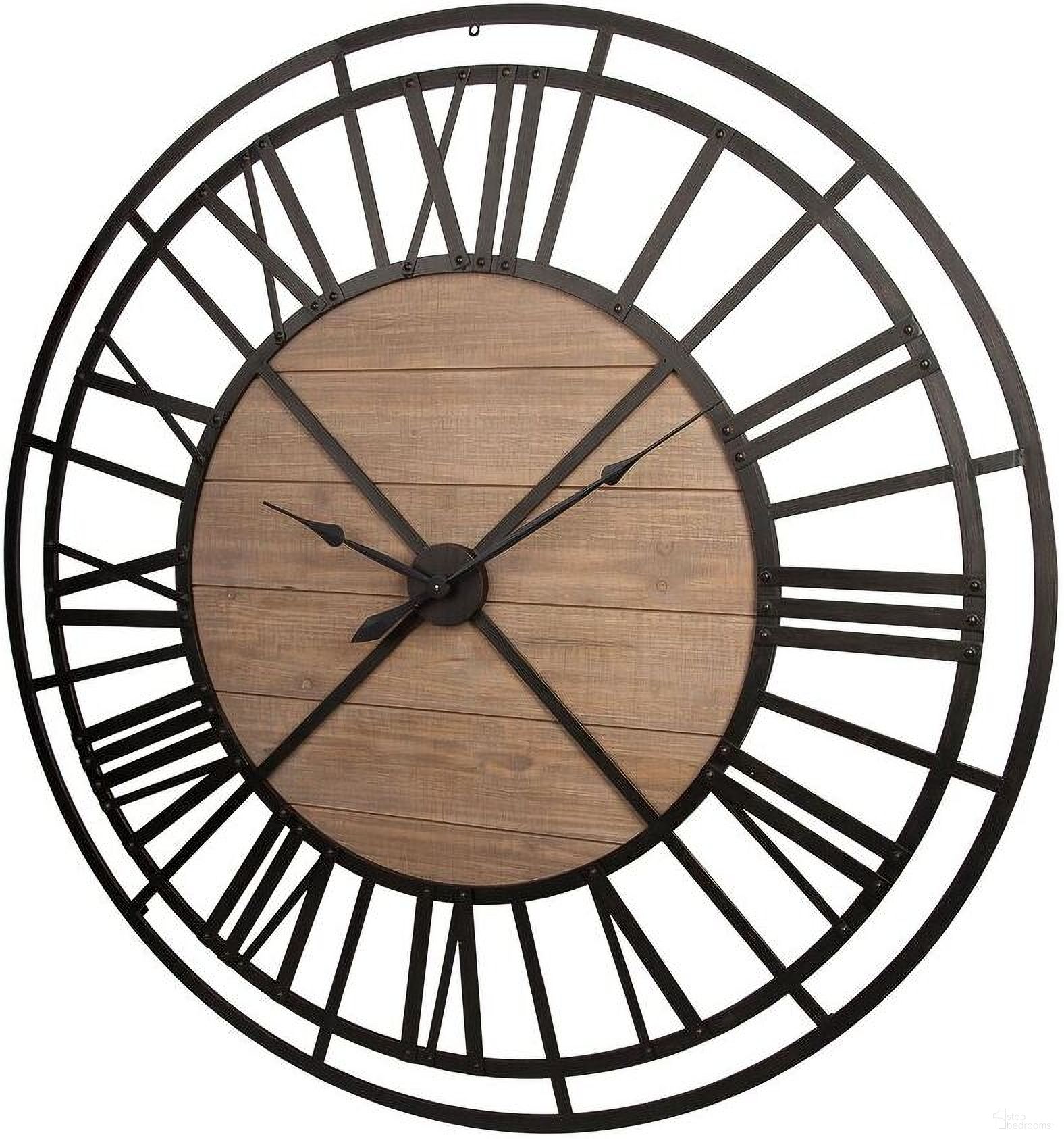 Lewiston 59 Inch Round Oversized Wall Clock In Matte Black