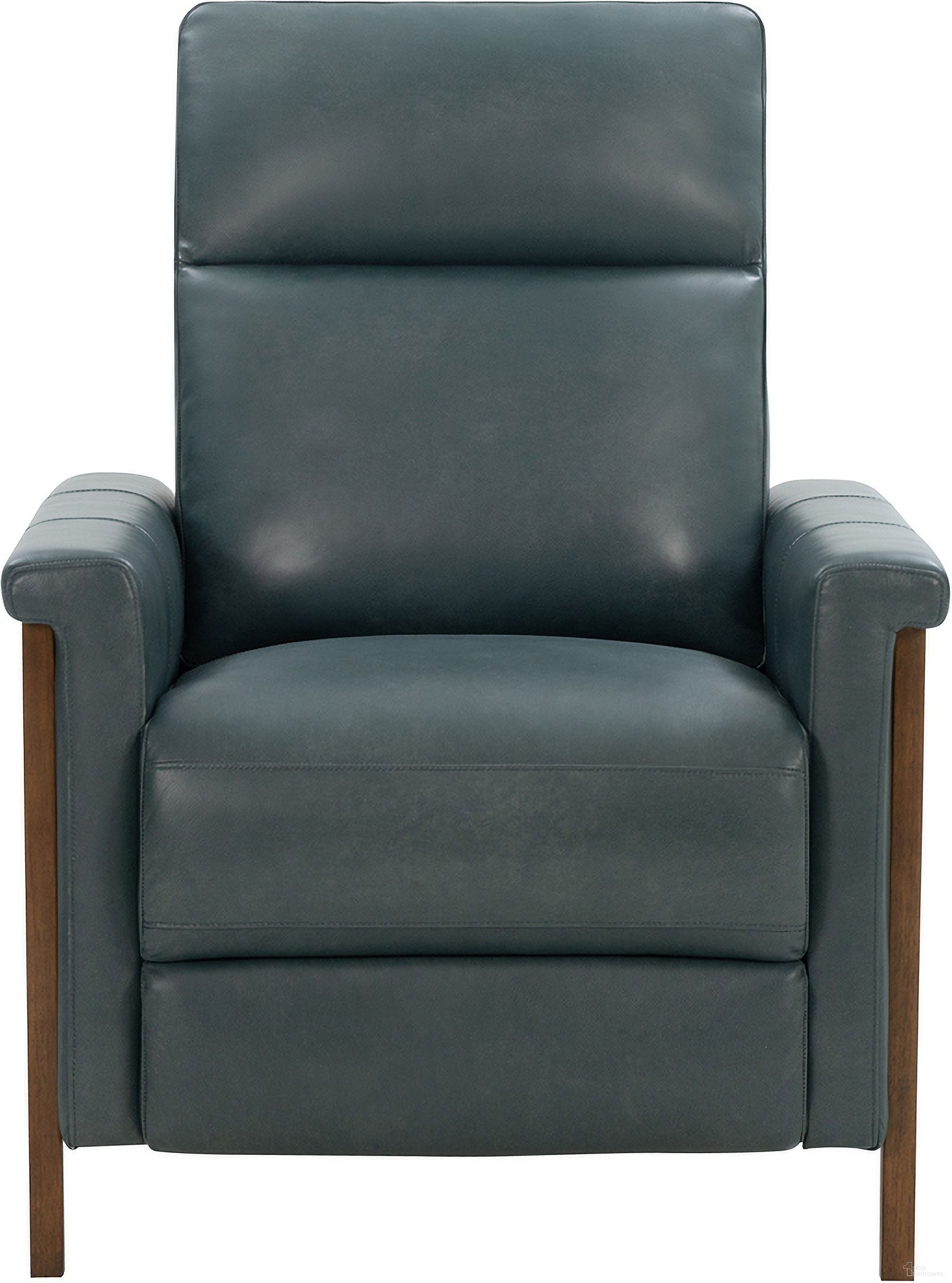 The appearance of Lewiston Push Thru The Arms Recliner In Blue Gray designed by BarcaLounger in the modern / contemporary interior design. This gray piece of furniture  was selected by 1StopBedrooms from Lewiston Collection to add a touch of cosiness and style into your home. Sku: 71179571344. Material: Leather.