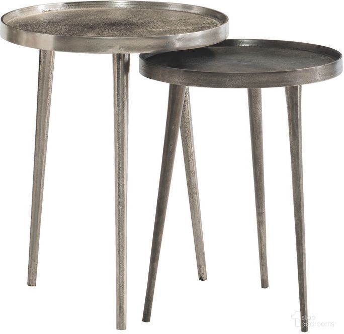 The appearance of Lex Nesting Tables Set of 2 designed by Bernhardt in the modern / contemporary interior design. This satin nickel/graphite piece of furniture  was selected by 1StopBedrooms from Lex Collection to add a touch of cosiness and style into your home. Sku: 379158. Material: Metal.