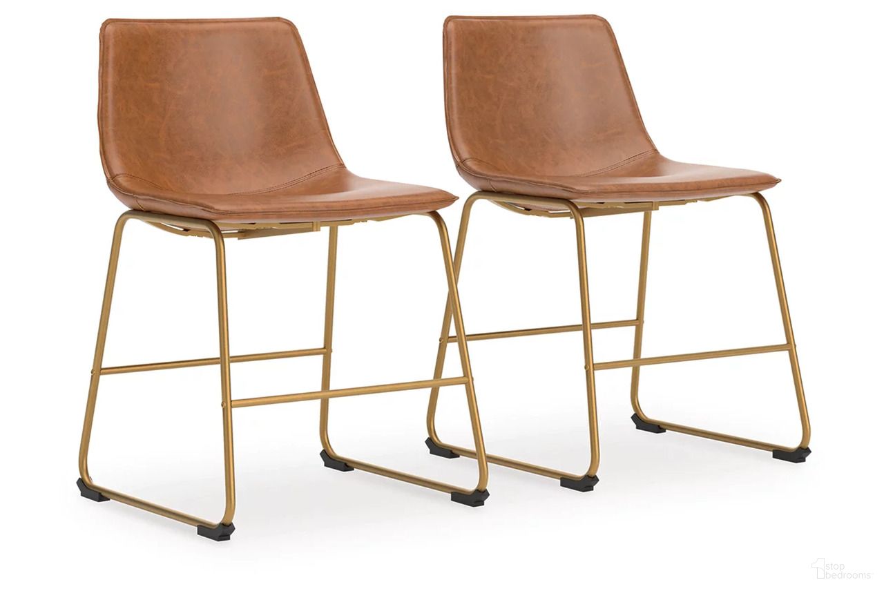 The appearance of Lexadine Dining Chair Set of 2 In Brown and Gold designed by Signature Design by Ashley in the modern / contemporary interior design. This brown/gold piece of furniture was selected by 1StopBedrooms from Lexadine Collection to add a touch of cosiness and style into your home. Sku: NCD373-02. Material: Fabric. Chair Type: Side Chair.