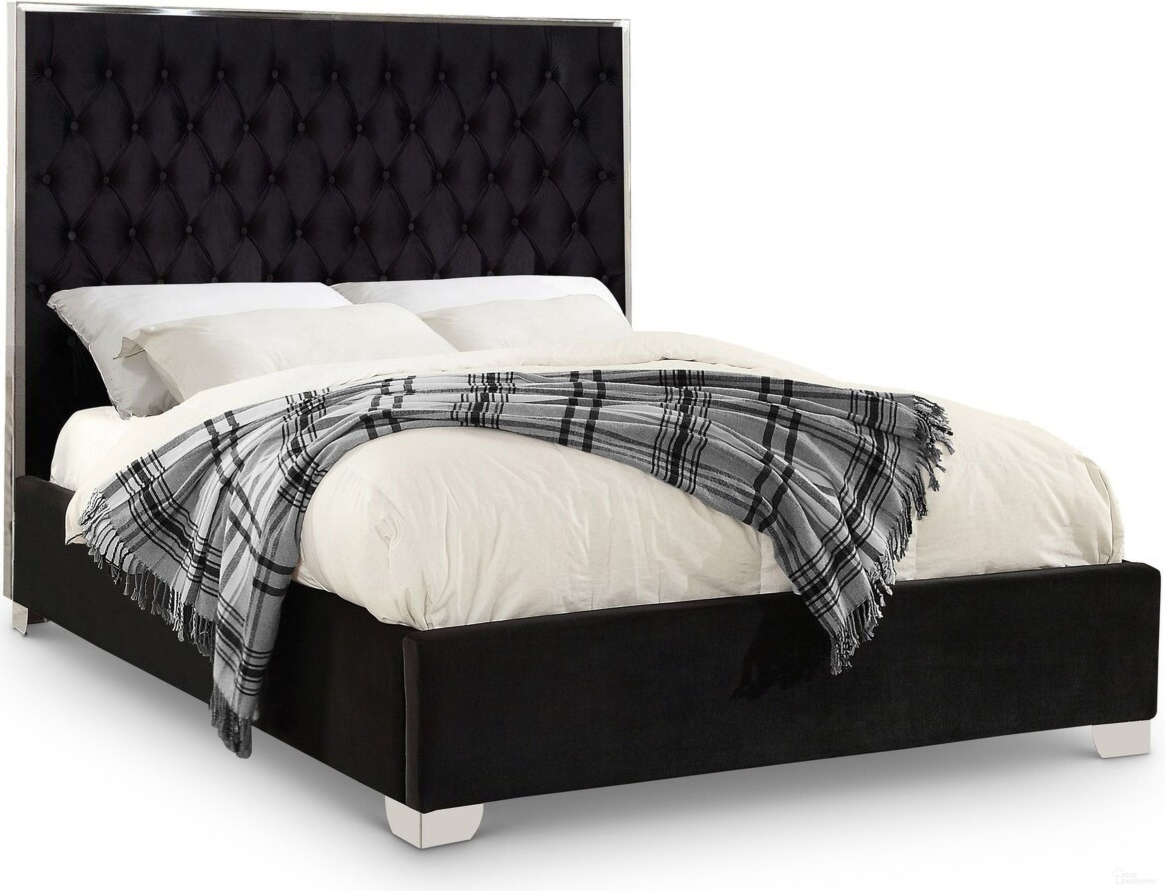 Lexi Velvet King Bed In Black