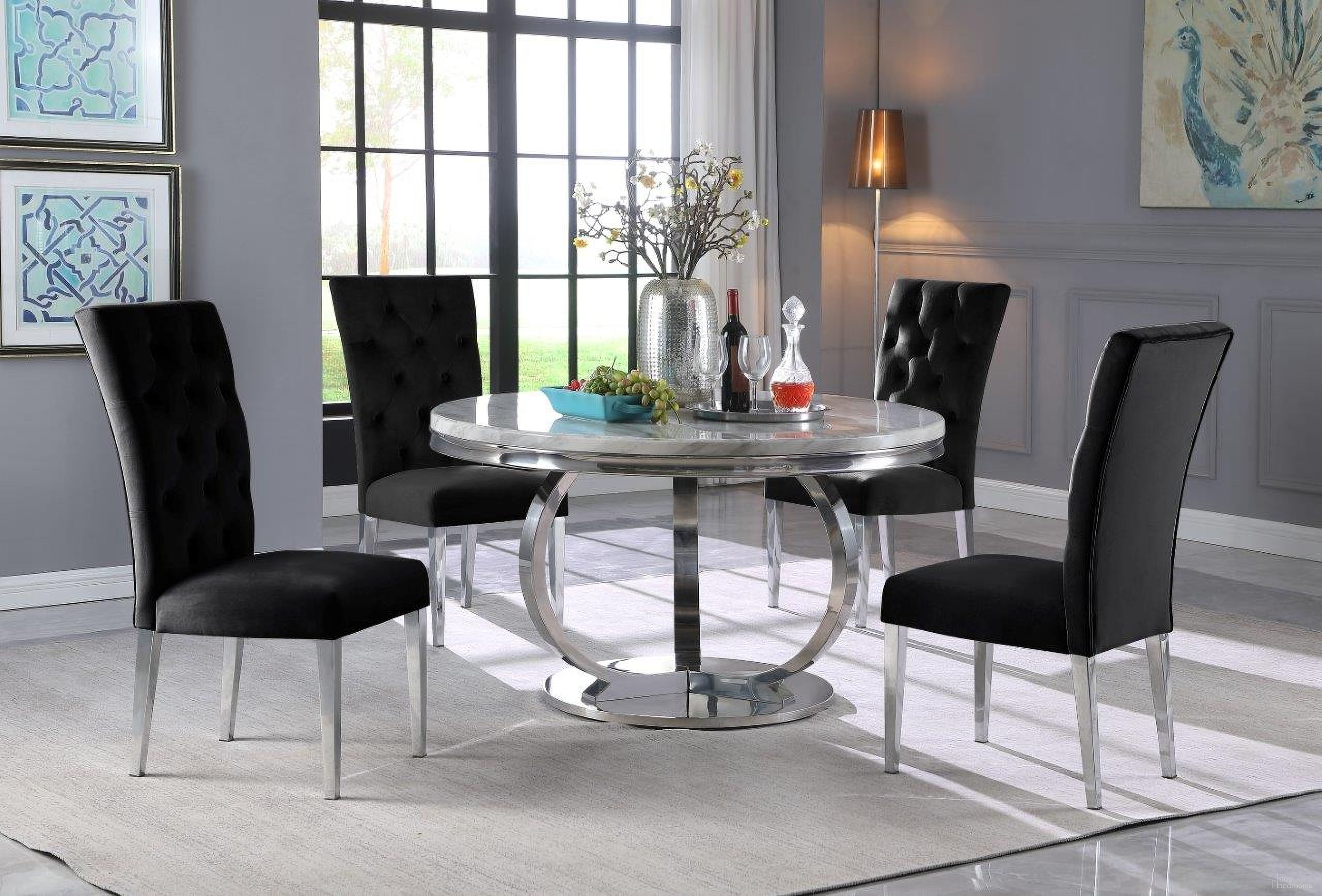 The appearance of Lexington 52 Inch Round Dining Set In Black designed by Best Master Furniture in the modern / contemporary interior design. This black piece of furniture was selected by 1StopBedrooms from Lexington Collection to add a touch of cosiness and style into your home. Sku: LX02BLK552. Material: Stainless Steel.
