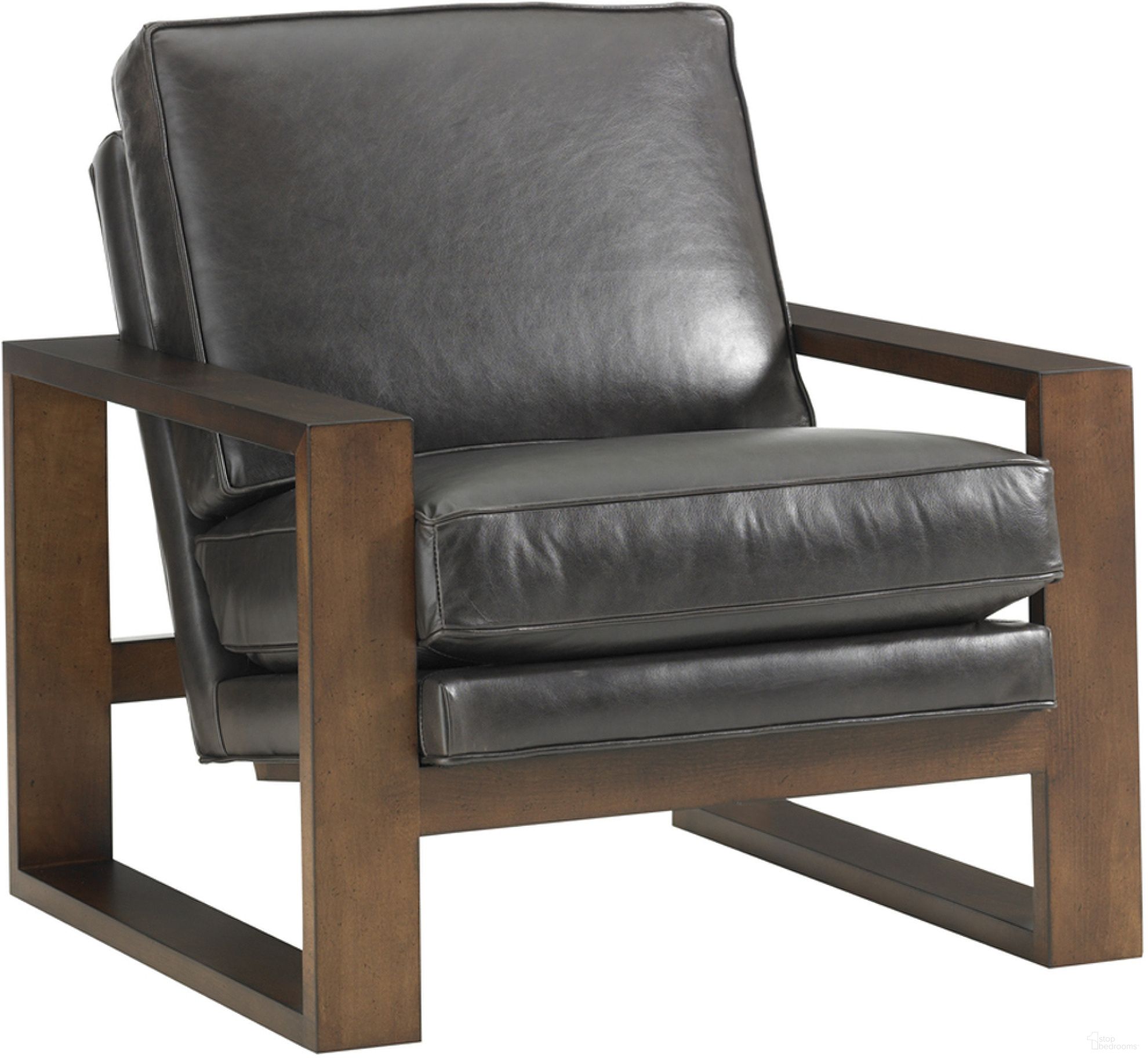 The appearance of Lexington Leather Axis Leather Chair designed by Lexington in the traditional interior design. This black piece of furniture was selected by 1StopBedrooms from Lexington Leather Collection to add a touch of cosiness and style into your home. Sku: LL1516-11-40.