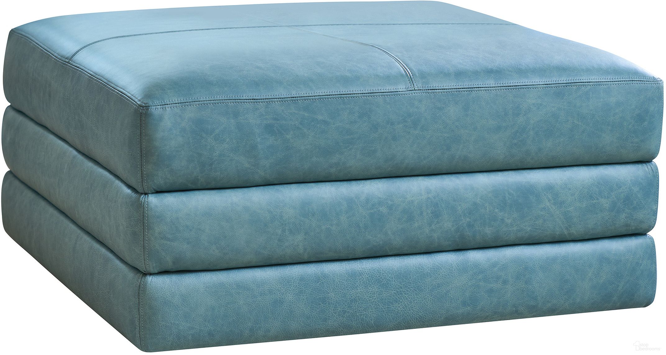 The appearance of Lexington Leather Brickell Leather Ottoman In Blue designed by Lexington in the modern / contemporary interior design. This blue piece of furniture was selected by 1StopBedrooms from Lexington Leather Collection to add a touch of cosiness and style into your home. Sku: LL7283-44-60. Material: Genuine Leather.