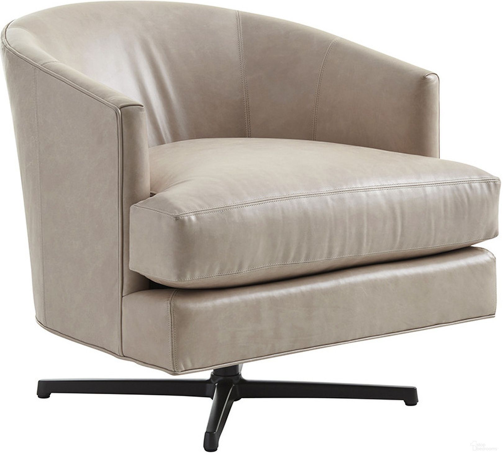 Lexington Leather Graves Swivel Chair In Charcoal Base