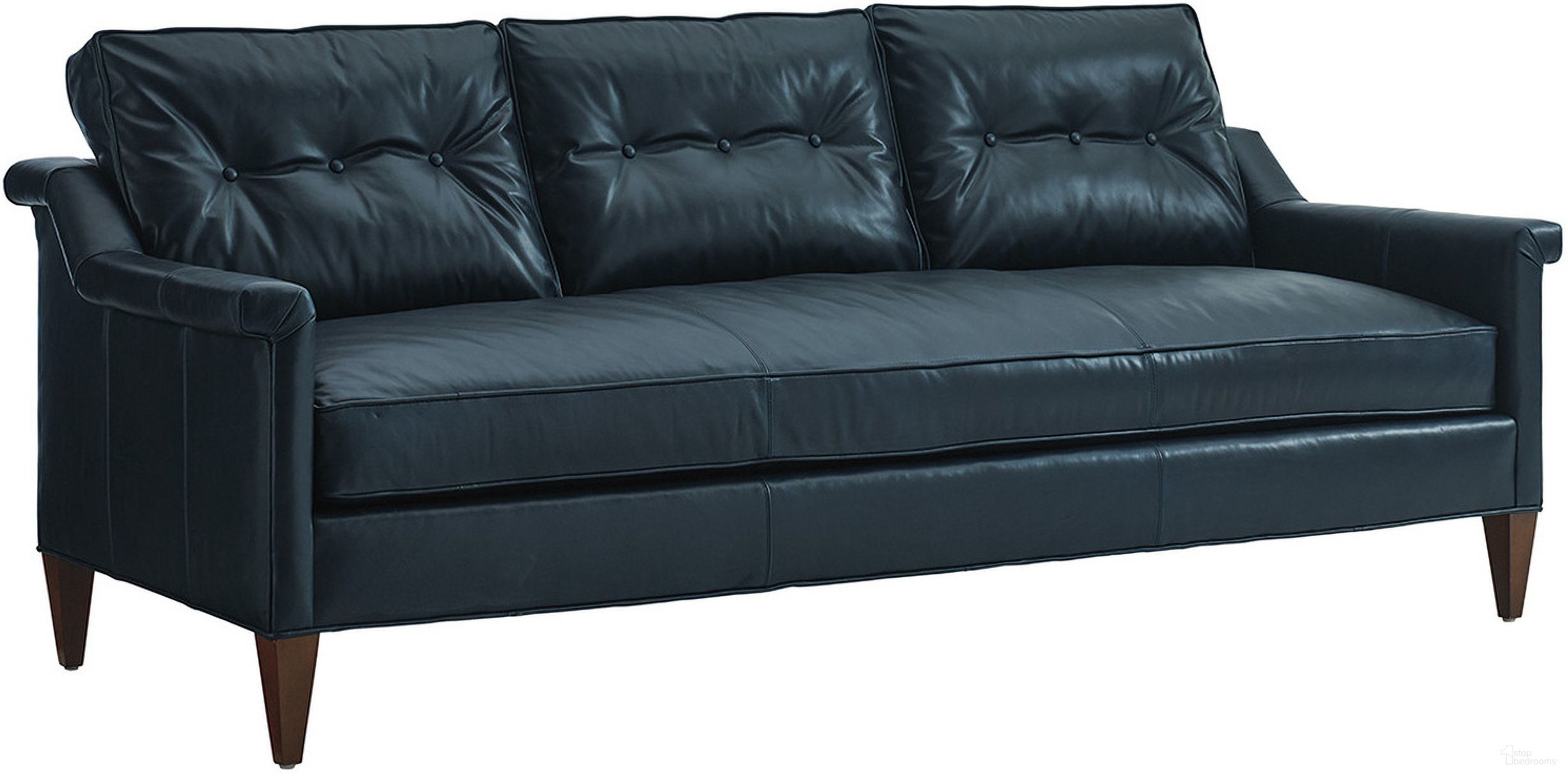 The appearance of Lexington Leather Whitehall Leather Sofa designed by Lexington in the modern / contemporary interior design. This blue/aqua piece of furniture was selected by 1StopBedrooms from Lexington Leather Collection to add a touch of cosiness and style into your home. Sku: LL7780-33-40. Material: Leather.