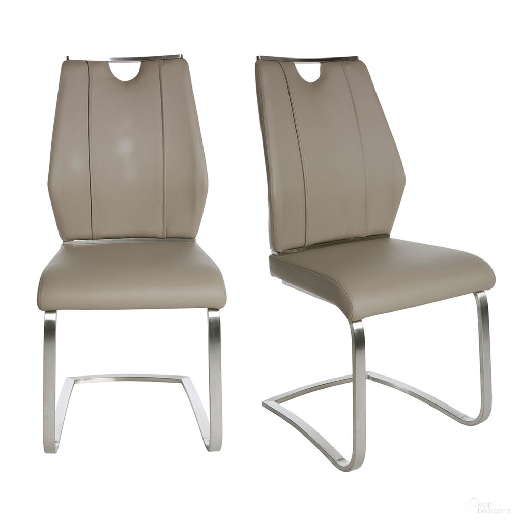 The appearance of Lexington Side Chair Set of 2 In Taupe designed by Euro Style in the modern / contemporary interior design. This taupe piece of furniture was selected by 1StopBedrooms from Lexington Collection to add a touch of cosiness and style into your home. Sku: 81013TPE. Material: Leather. Chair Type: Side Chair.