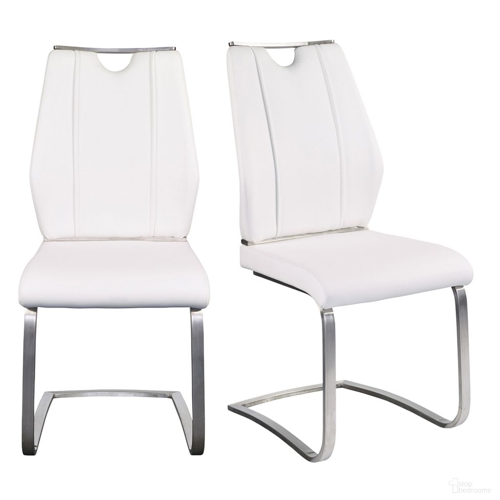 The appearance of Lexington Side Chair Set of 2 In White designed by Euro Style in the modern / contemporary interior design. This white piece of furniture was selected by 1StopBedrooms from Lexington Collection to add a touch of cosiness and style into your home. Sku: 81013WHT. Material: Leather. Chair Type: Side Chair.