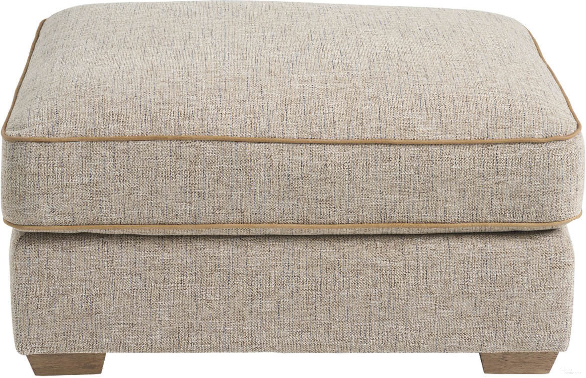 The appearance of Liam Ottoman In Beige designed by Universal in the transitional interior design. This beige piece of furniture  was selected by 1StopBedrooms from Liam Collection to add a touch of cosiness and style into your home. Sku: U435504-1769-1. Material: Polyester.