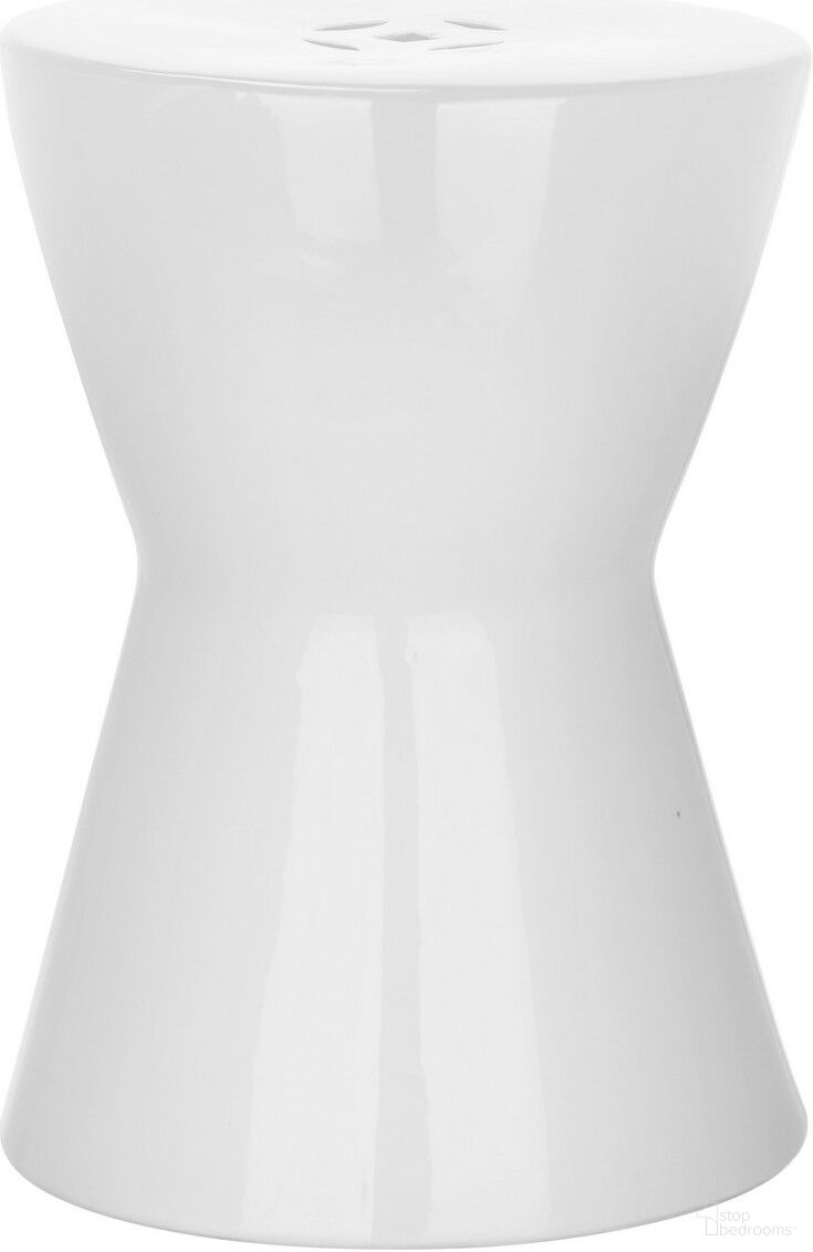 Liana White Garden Stool
