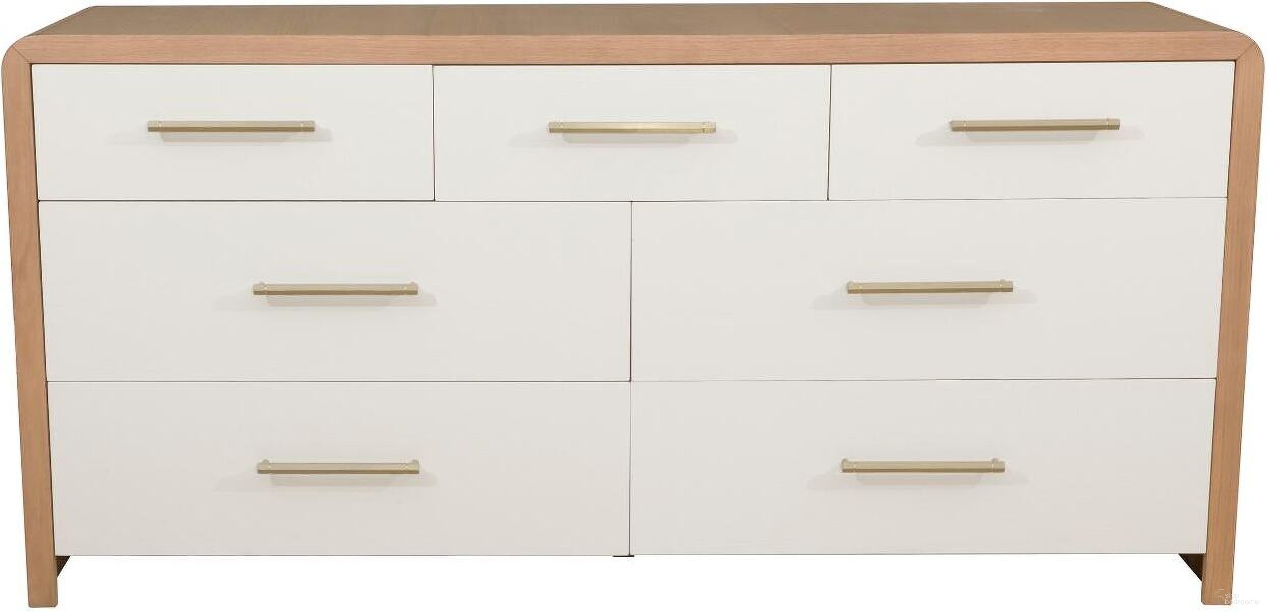 The appearance of Libby Langdon Brentwood Seven Drawer Dresser In Wheaton designed by Fairfield Chair in the modern / contemporary interior design. This wheaton piece of furniture was selected by 1StopBedrooms from Libby Langdon Collection to add a touch of cosiness and style into your home. Sku: 6306-MH. Material: Solid Oak.