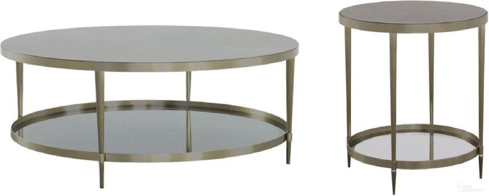 The appearance of Libby Langdon Marlowe Tiered Round Occasional Table Set In Smoked Stone designed by Fairfield Chair in the modern / contemporary interior design. This smoked stone piece of furniture  was selected by 1StopBedrooms from Libby Langdon Collection to add a touch of cosiness and style into your home. Sku: 6308-13;6308-ET. Material: Stainless Steel.