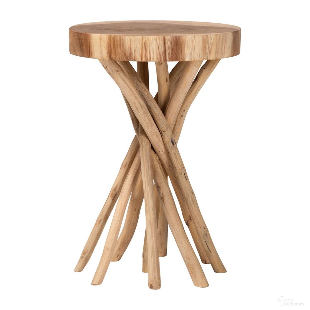 Liberte Natural Teak Wood End Table In Natural