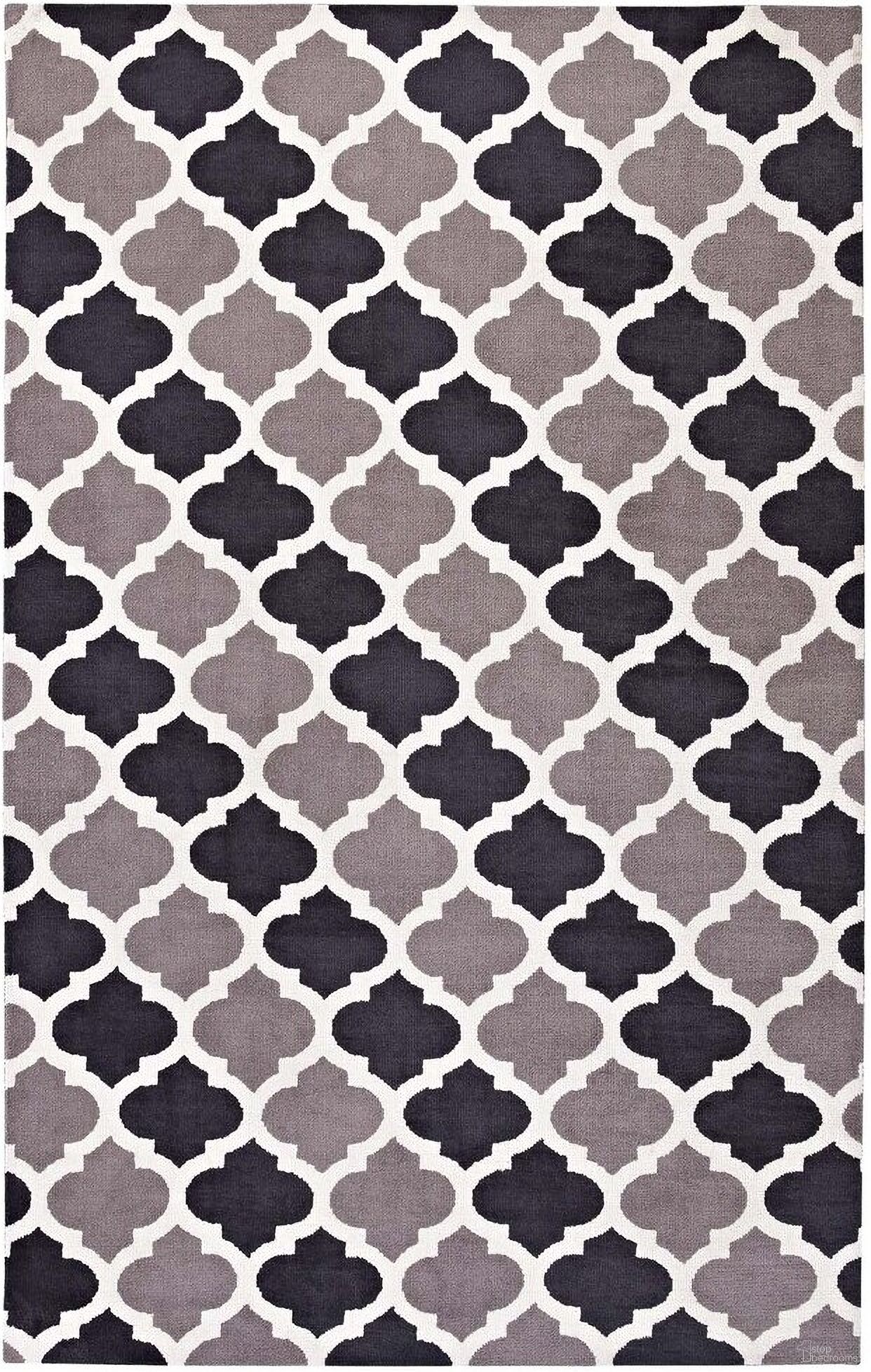 Lida Moroccan Trellis 8X10 Area Rug In Charcoal and Black