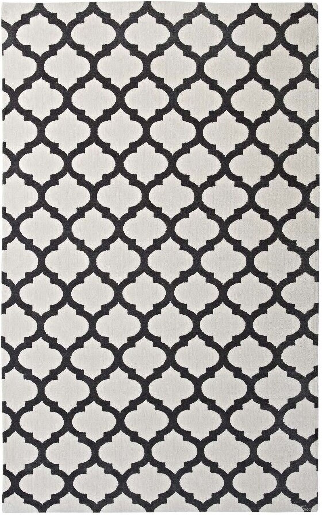 Lida Moroccan Trellis 8X10 Area Rug In Ivory and Charcoal