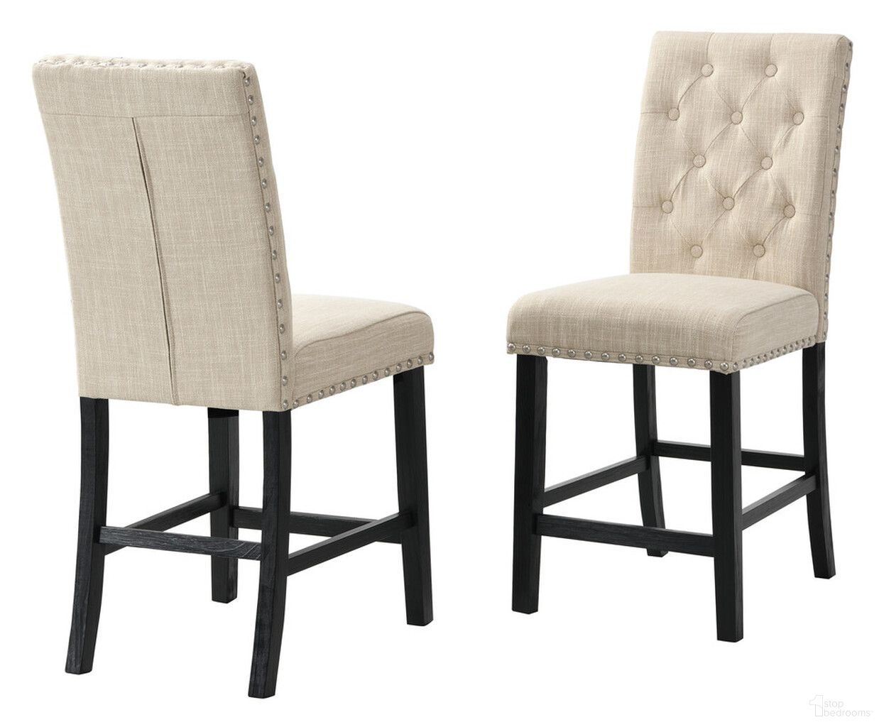 The appearance of Lidia Upholstered Counter Height Chairs Set of 2 In Beige Linen Fabric designed by Best Quality Furniture in the traditional interior design. This beige piece of furniture was selected by 1StopBedrooms from Lidia Collection to add a touch of cosiness and style into your home. Sku: D119-CHC. Material: Linen.