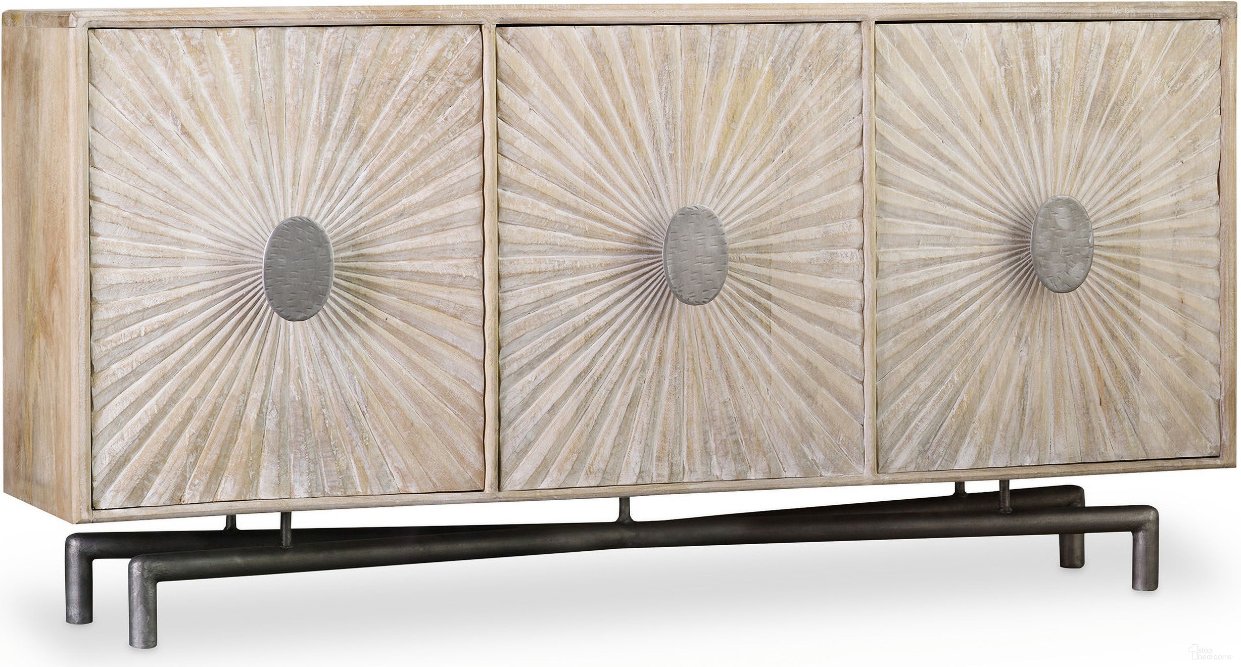 The appearance of Melange Light Wood 68" Entertainment Console designed by Hooker in the transitional interior design. This light wood piece of furniture was selected by 1StopBedrooms from Melange Collection to add a touch of cosiness and style into your home. Sku: 5560-55468-LTWD. Material: Iron.