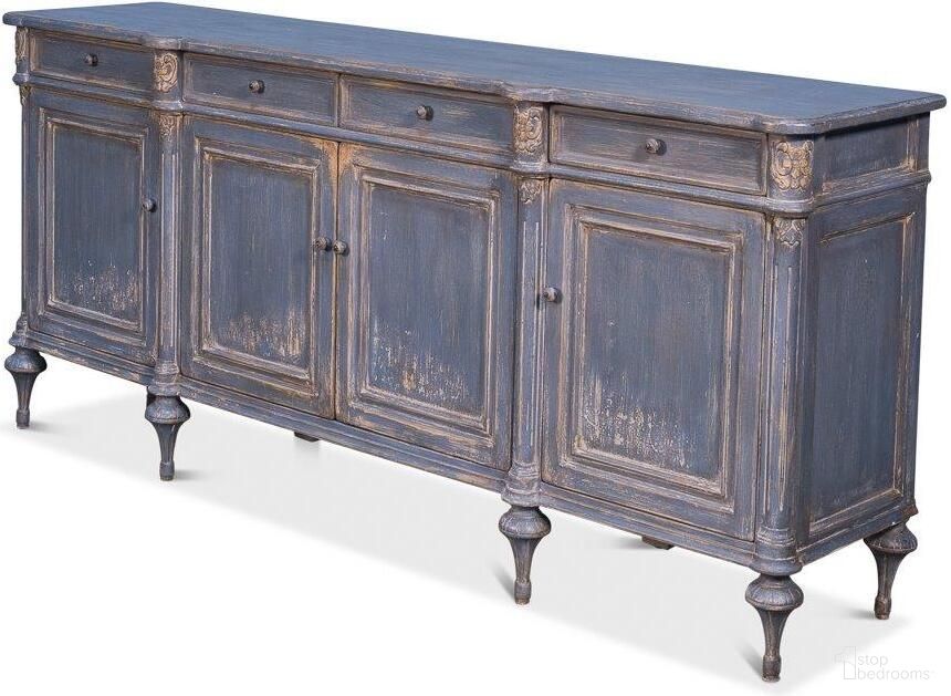 The appearance of Lilac Blue High Feet Sideboard designed by Sarreid in the traditional interior design. This blue piece of furniture was selected by 1StopBedrooms from Lilac Collection to add a touch of cosiness and style into your home. Sku: 52760.