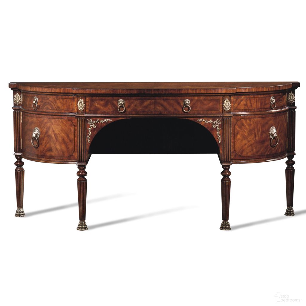 The appearance of Lillian Sideboard In Mahogany and Brass designed by Maitland-Smith in the modern / contemporary interior design. This mahogany/brass piece of furniture  was selected by 1StopBedrooms from Maitland Smith Collection to add a touch of cosiness and style into your home. Sku: 89-1107. Material: Mahogany.