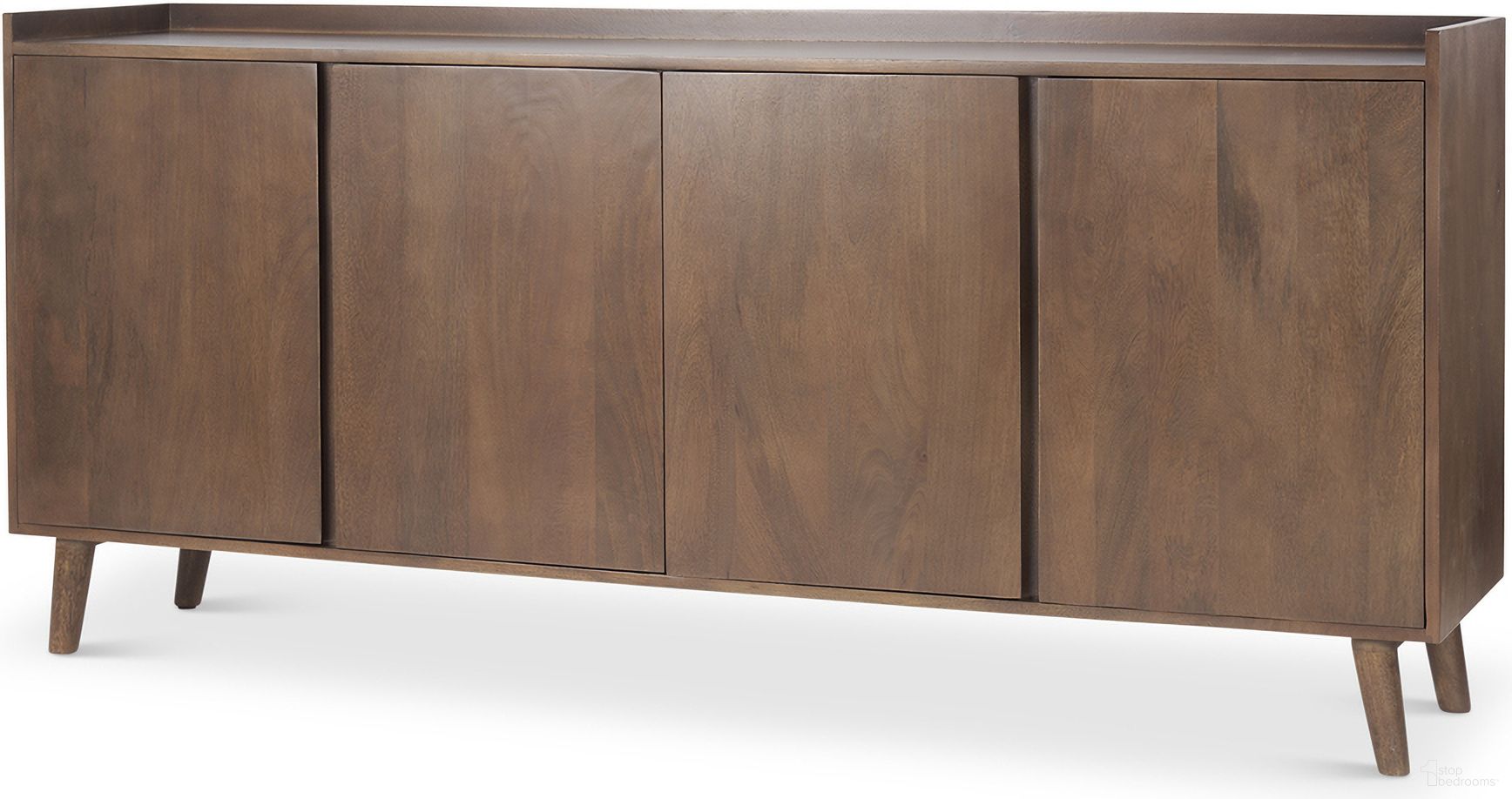 The appearance of Lillie Sideboard In Brown designed by Mercana in the modern / contemporary interior design. This brown piece of furniture was selected by 1StopBedrooms from Lillie Collection to add a touch of cosiness and style into your home. Sku: 69943. Material: Wood.