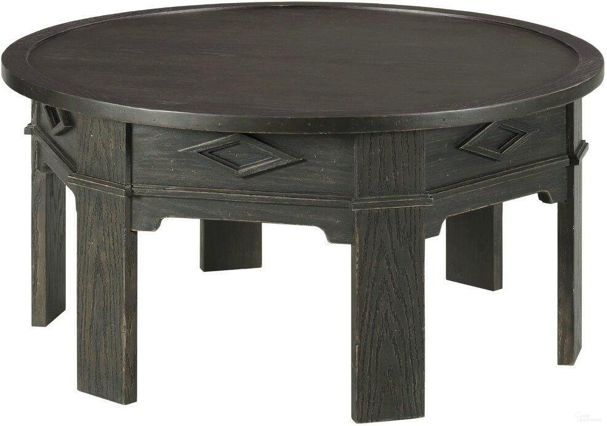 The appearance of Lillith Round Coffee Table designed by Hammary in the coastal interior design. This dark stain piece of furniture was selected by 1StopBedrooms from Lillith Collection to add a touch of cosiness and style into your home. Sku: 068-911. Material: Wood.