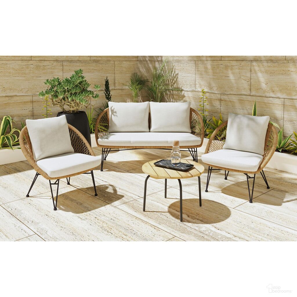 The appearance of Lilly Outdoor Seating 4-Piece Set In Black and Beige designed by Picket House in the bohemian interior design. This black and beige piece of furniture was selected by 1StopBedrooms from Lilly Collection to add a touch of cosiness and style into your home. Sku: O-17940-6-4OS. Material: Metal.