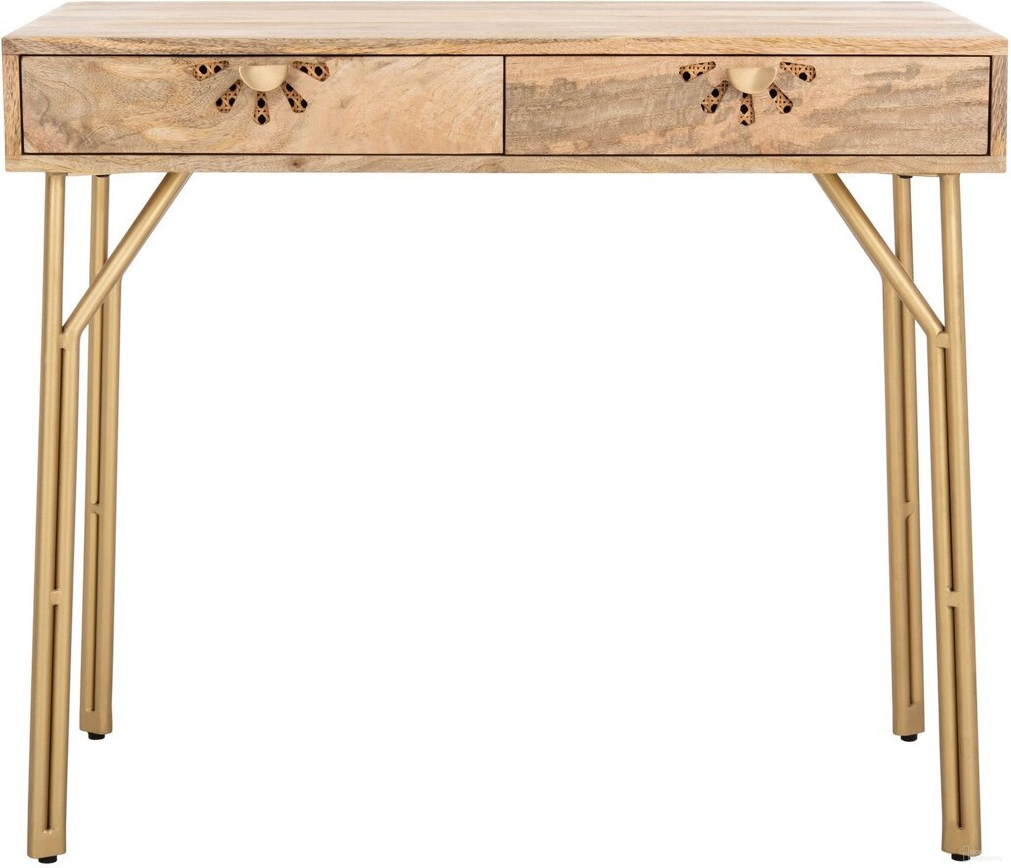 The appearance of Lily 2 Drawer Desk designed by Safavieh in the modern / contemporary interior design. This natural piece of furniture was selected by 1StopBedrooms from Lily Collection to add a touch of cosiness and style into your home. Sku: DSK9006A. Material: Iron.