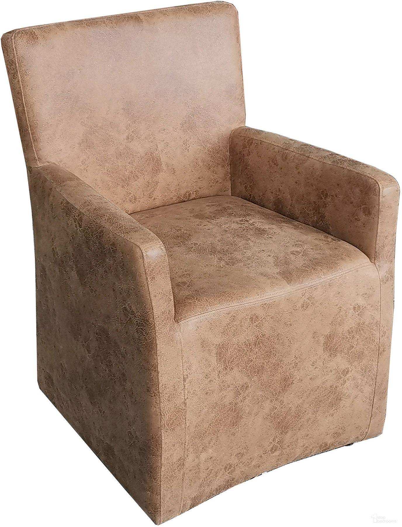 The appearance of Lily 25 Inch Wheeled Arm Chair In Tan Leather designed by Home Trends and Design in the rustic / southwestern interior design. This tan piece of furniture was selected by 1StopBedrooms from Lily Collection to add a touch of cosiness and style into your home. Sku: ZWLILYTLWAC. Material: Linen.