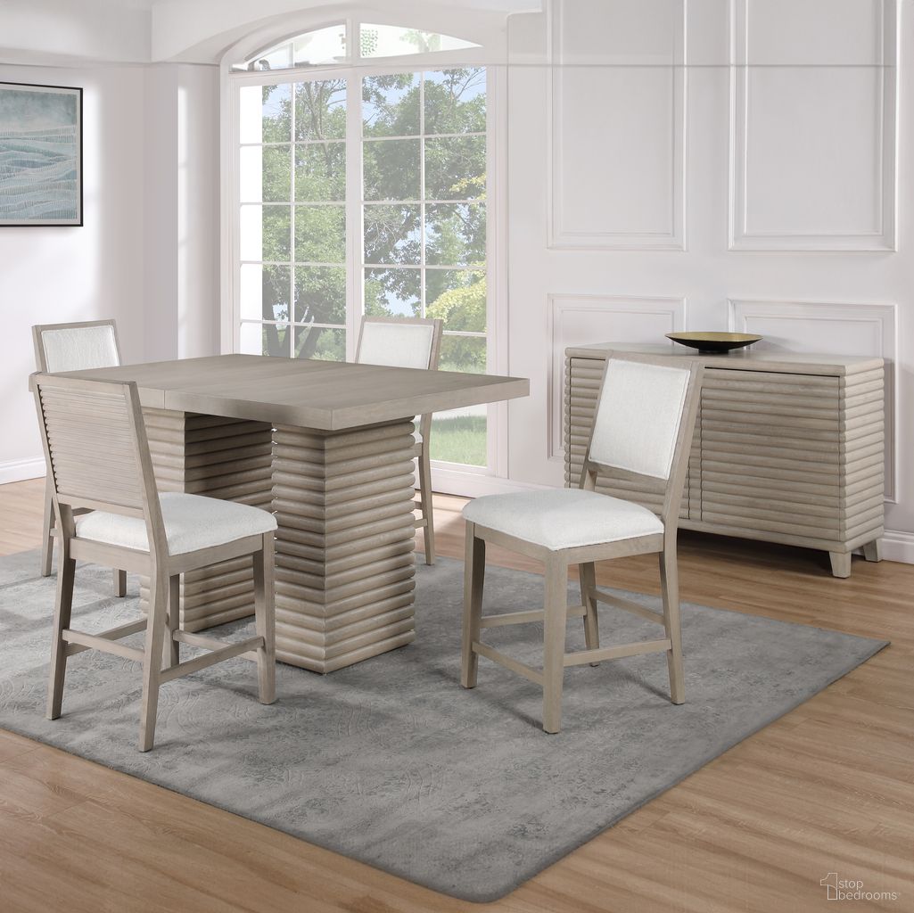 Lily Counter Height Dining Room Set In Gray