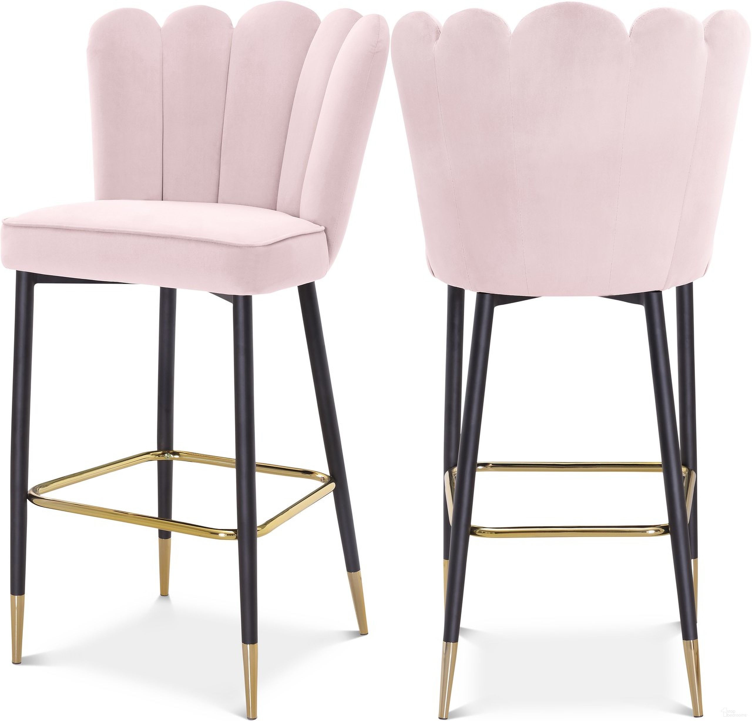The appearance of Lily Velvet Stool Set of 2 In Pink designed by Meridian in the modern / contemporary interior design. This pink piece of furniture  was selected by 1StopBedrooms from Lily Collection to add a touch of cosiness and style into your home. Sku: 961Pink-C. Material: Velvet.