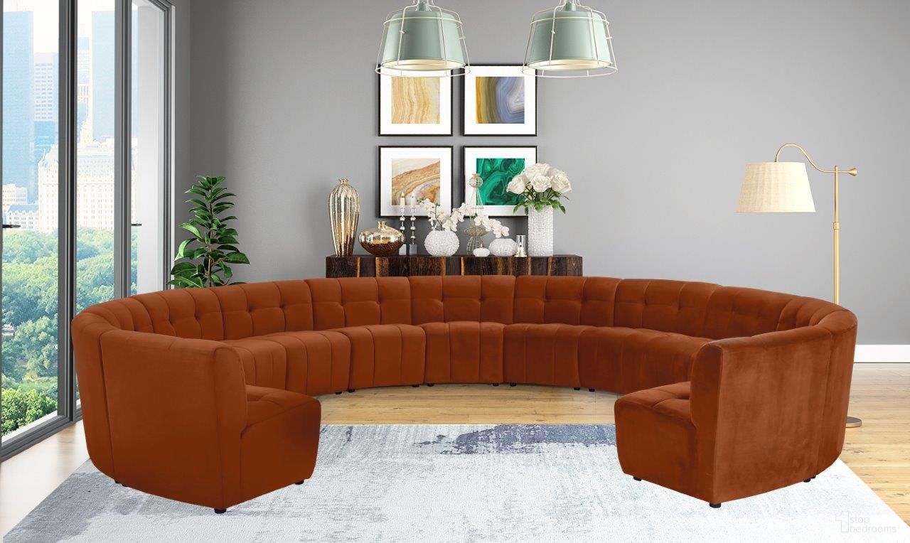 The appearance of Limitless 13-Piece Velvet Modular Sectional In Cognac designed by Meridian in the modern / contemporary interior design. This cognac piece of furniture was selected by 1StopBedrooms from Limitless Collection to add a touch of cosiness and style into your home. Sku: 645Cognac-C;645Cognac-C;645Cognac-C;645Cognac-C;645Cognac-C;645Cognac-C;645Cognac-C;645Cognac-C;645Cognac-C;645Cognac-C;645Cognac-C;645Cognac-C;645Cognac-C. Material: Velvet. Layout: Curved.