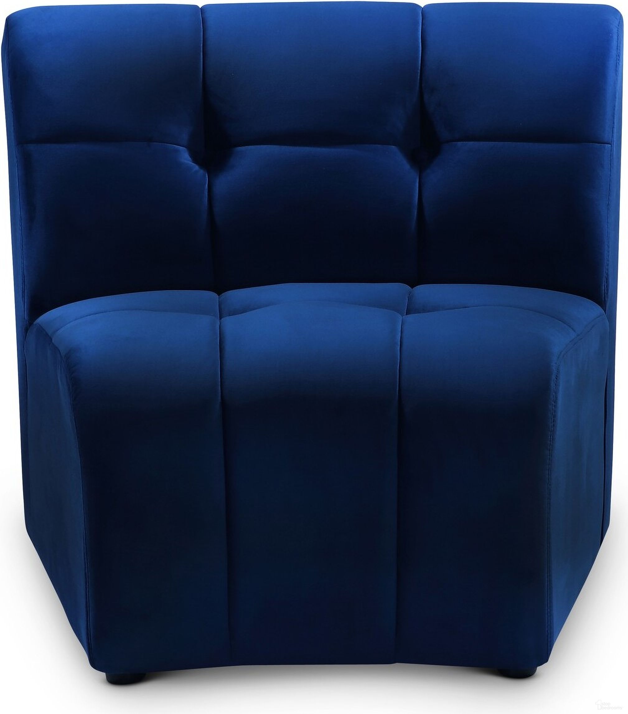 The appearance of Limitless Velvet Modular Chair In Navy designed by Meridian in the modern / contemporary interior design. This navy piece of furniture was selected by 1StopBedrooms from Limitless Collection to add a touch of cosiness and style into your home. Sku: 645Navy-C. Material: Velvet.