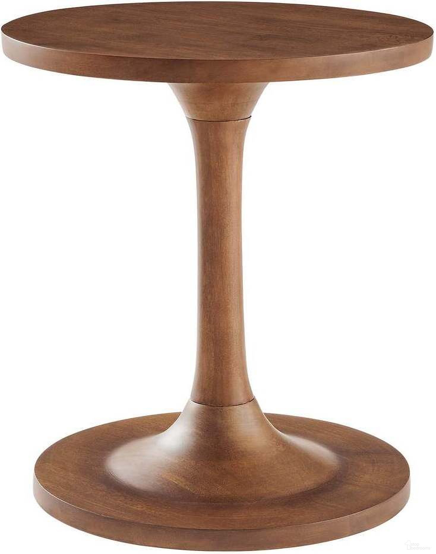 The appearance of Lina Wood Round Side Table In Walnut designed by Modway in the modern / contemporary interior design. This walnut piece of furniture  was selected by 1StopBedrooms from Lina Collection to add a touch of cosiness and style into your home. Sku: EEI-6573-WAL. Material: Wood.
