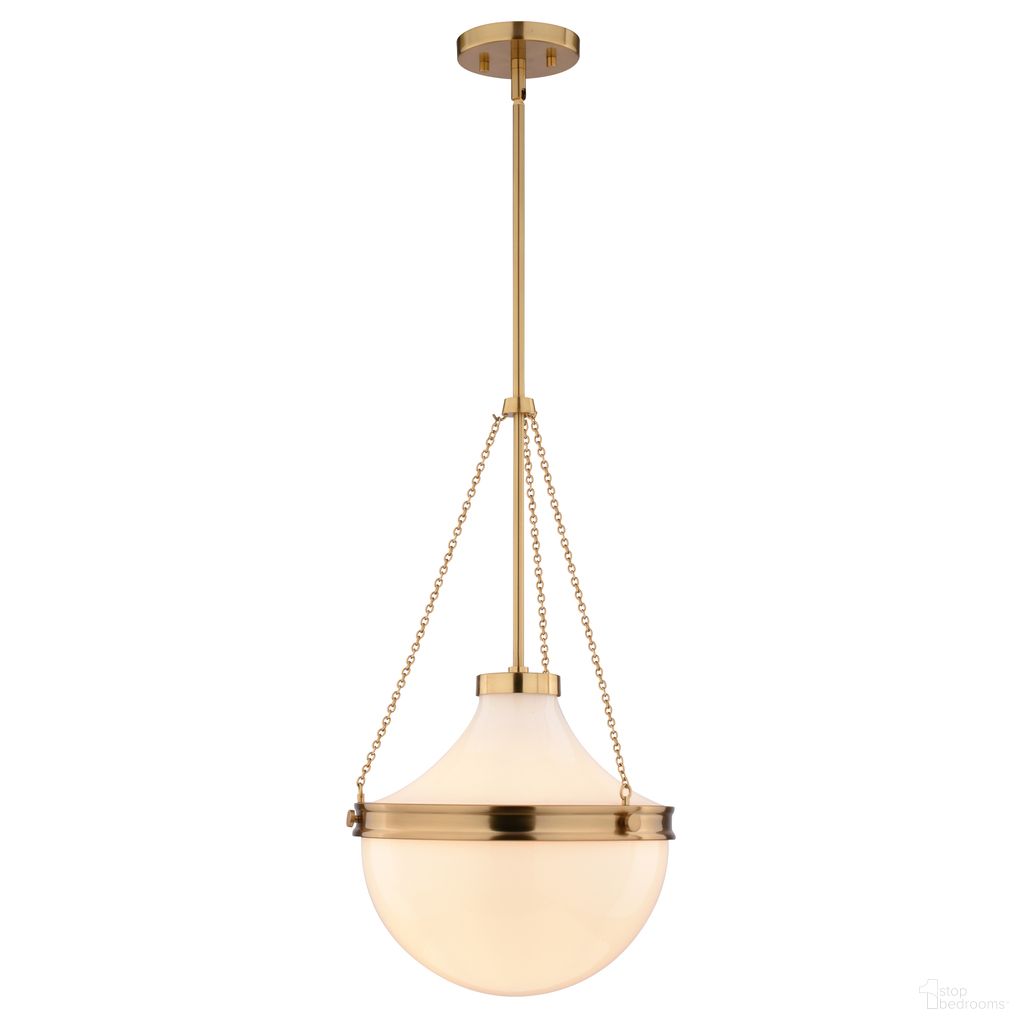 Lincoln 12.75 Inch 1 Light Pendant In Muted Brass
