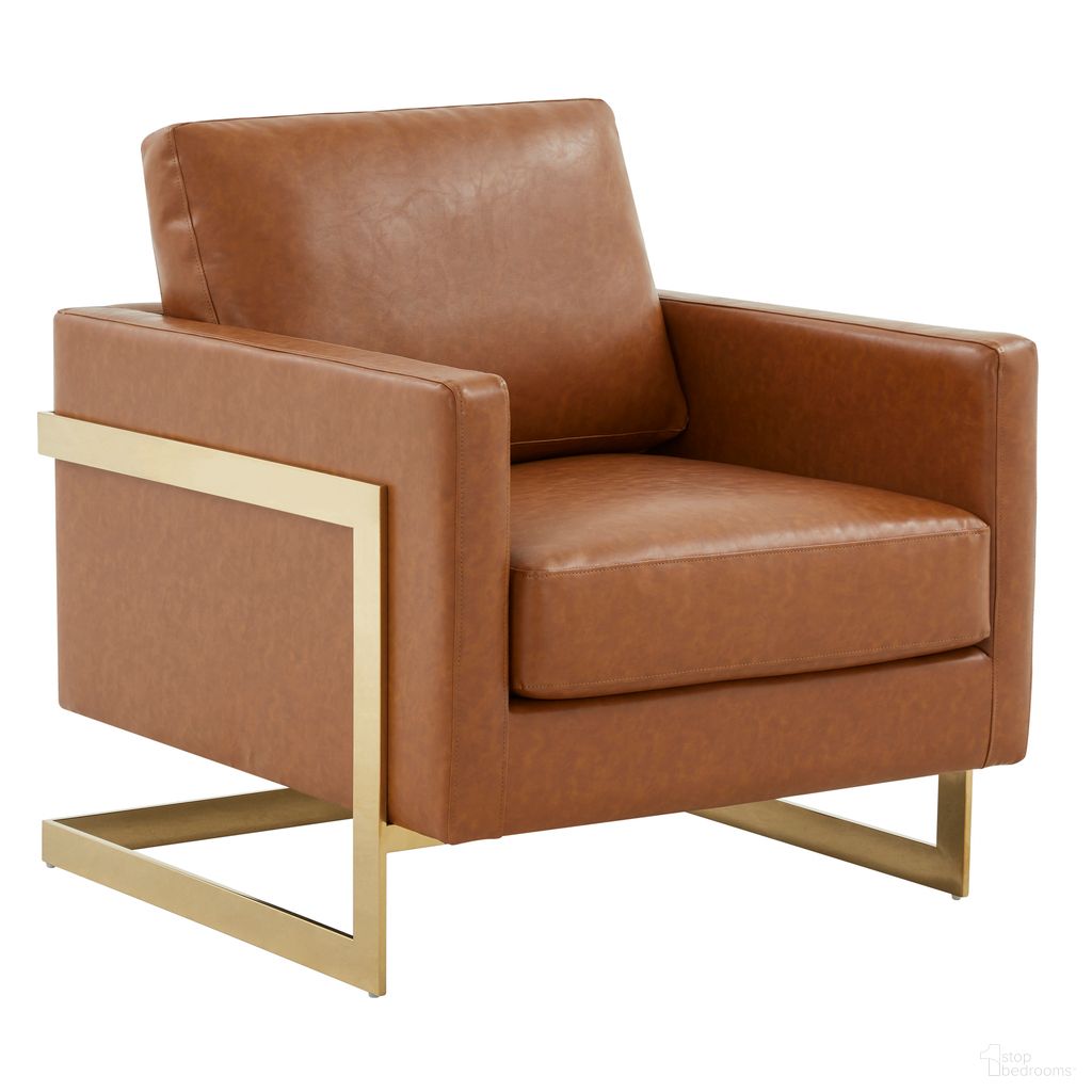 The appearance of Lincoln Leather Accent Armchair In Cognac Tan designed by LeisureMod in the modern / contemporary interior design. This cognac piece of furniture was selected by 1StopBedrooms from Lincoln Collection to add a touch of cosiness and style into your home. Sku: LA31BR-L. Material: Leather.
