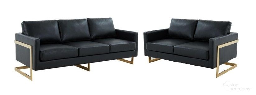 The appearance of Lincoln Modern Mid-Century Upholstered Leather Living Room Set In Black and Gold designed by LeisureMod in the modern / contemporary interior design. This black piece of furniture was selected by 1StopBedrooms from Lincoln Collection to add a touch of cosiness and style into your home. Sku: LA83BL-L;LA55BL-L. Material: Plywood.