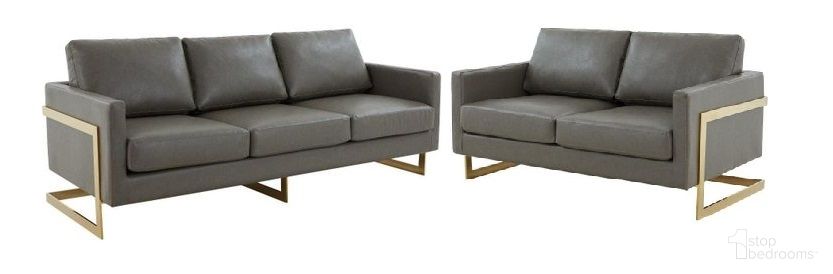 The appearance of Lincoln Modern Mid-Century Upholstered Leather Living Room Set In Grey designed by LeisureMod in the modern / contemporary interior design. This grey piece of furniture  was selected by 1StopBedrooms from Lincoln Collection to add a touch of cosiness and style into your home. Sku: LA83GR-L;LA55GR-L. Material: Plywood.