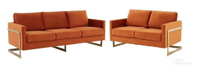 The appearance of Lincoln Modern Mid-Century Upholstered Living Room Set In Orange designed by LeisureMod in the modern / contemporary interior design. This orange piece of furniture was selected by 1StopBedrooms from Lincoln Collection to add a touch of cosiness and style into your home. Sku: LA83OR;LA55OR. Material: Velvet.
