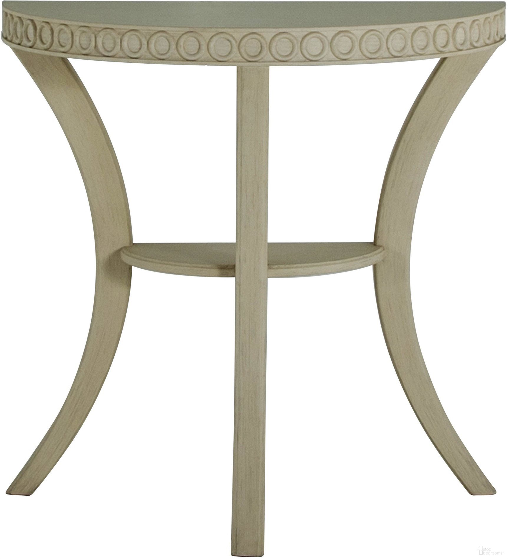 The appearance of Linda Demilune In Ivory and White designed by Gabby in the transitional interior design. This ivory and white piece of furniture was selected by 1StopBedrooms from Linda Collection to add a touch of cosiness and style into your home. Sku: SCH-175621. Material: Mindi Veneer.