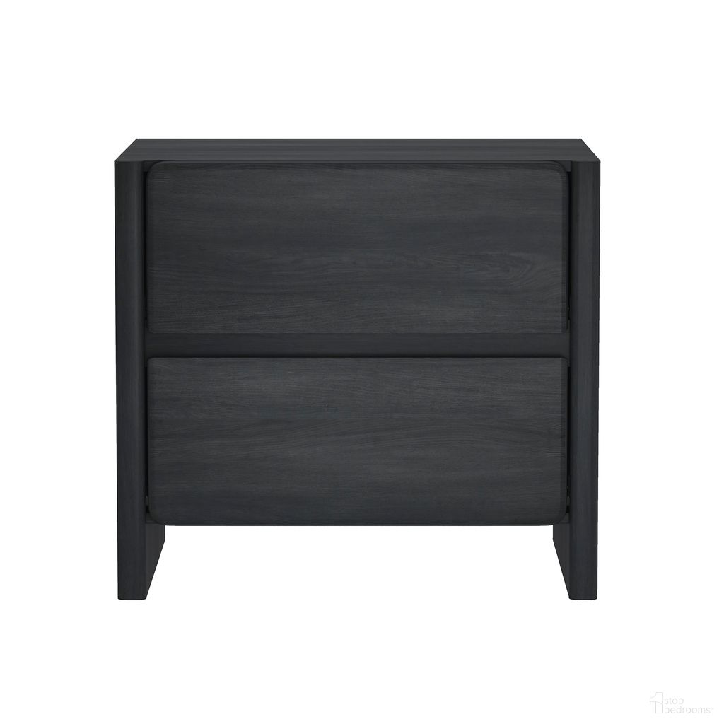 Linda Modern 2-Drawer 24" Nightstand in Charcoal Grey