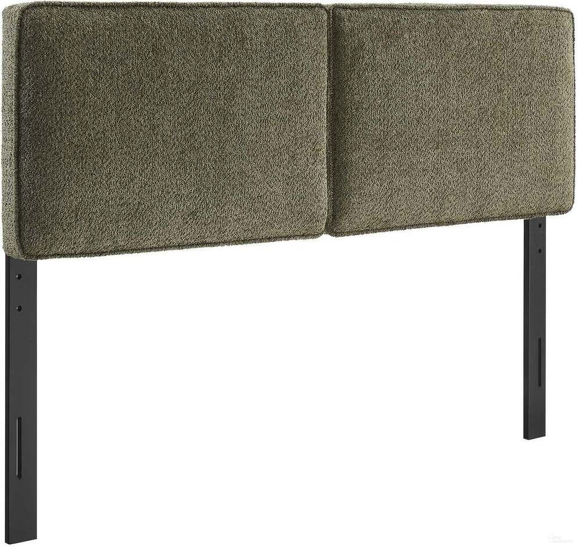 Lindee Boucle Fabric Full Headboard In Sage