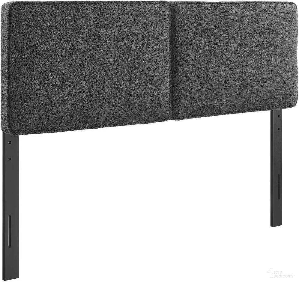 Lindee Boucle Fabric Full Headboard In Slate